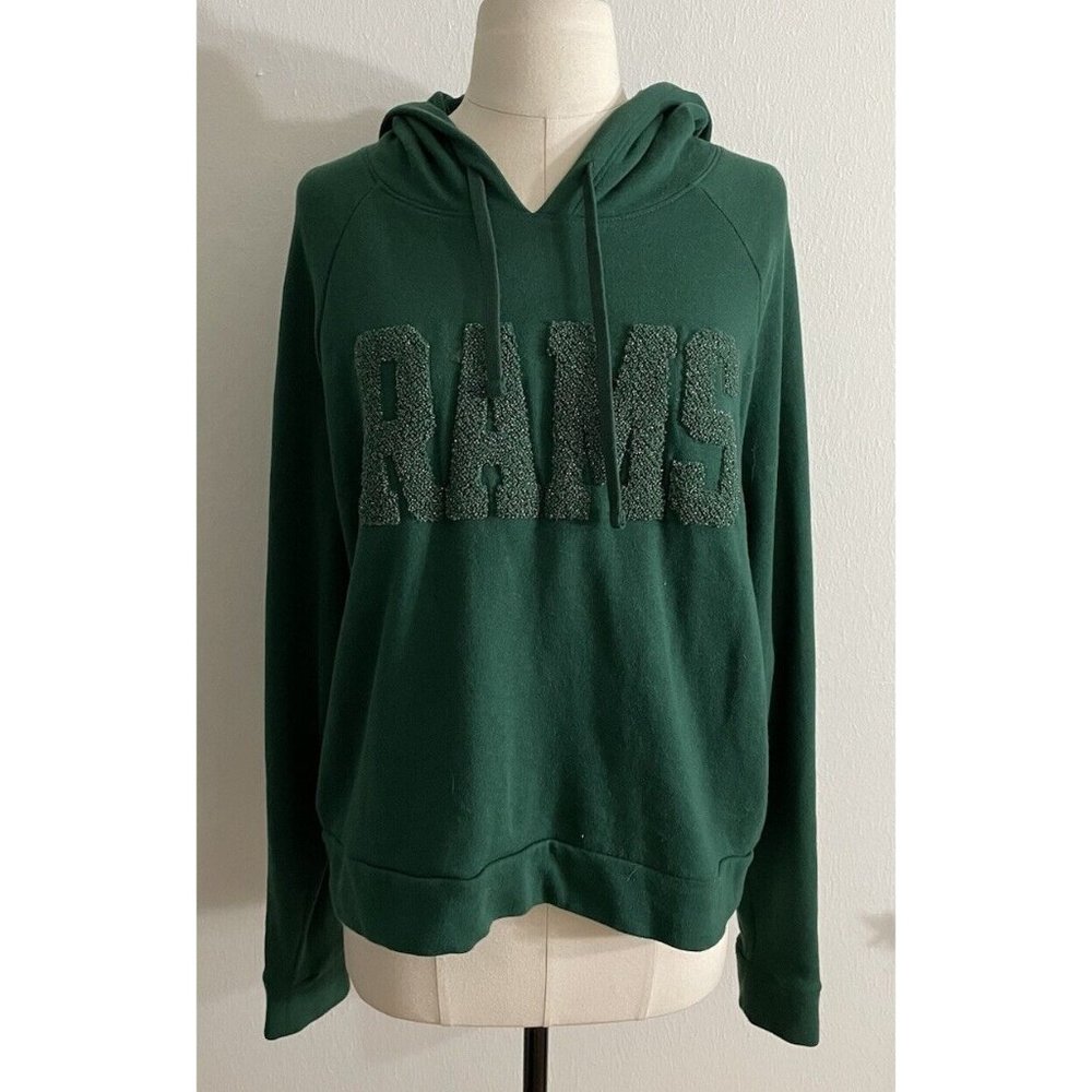 VS Pink Dark Green CSU Rams Long Sleeve Hooded Sweatshirt Women’s M